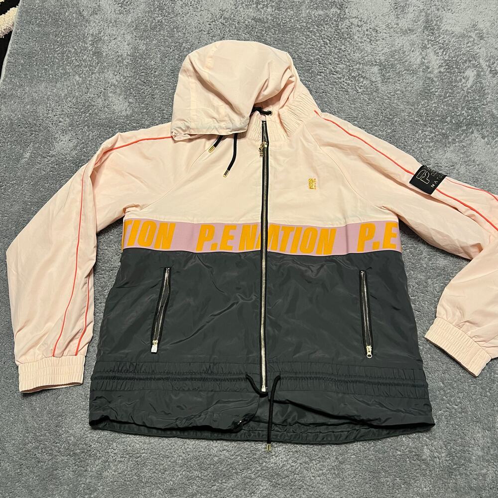 P. E. Nation Jacket Womens Medium Man Down Windbreaker Hooded Coat
